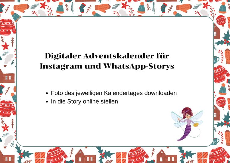 Digitaler Adventskalender Story Template für social media 24 fertig