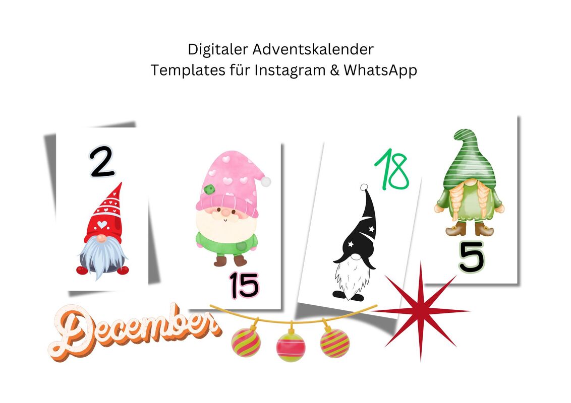 Digitaler Adventskalender Story Template für social Media 24 fertig