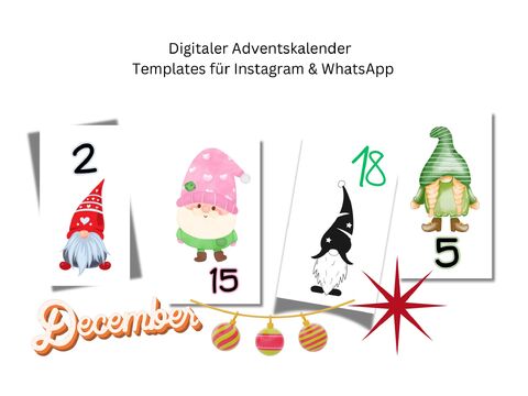 Digitaler Adventskalender Story Template für social Media 24 fertig