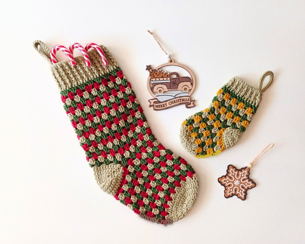 Granny Stitch Christmas Stocking - Crochet Pattern for Advanced Beginners