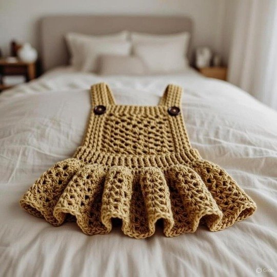 Crochet baby jumpsuit dress pattern