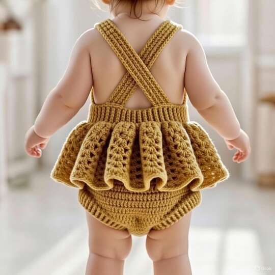 Crochet baby jumpsuit dress pattern