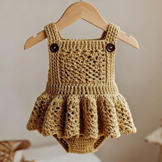 Crochet baby jumpsuit dress pattern