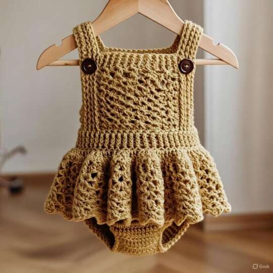 Häkelanleitung für Baby-Jumpsuit-Kleid-Muster