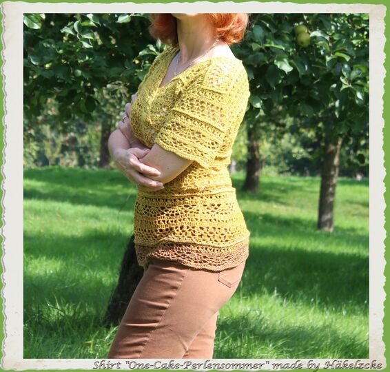 Häkelanleitung One-Cake-Perlensommer das Shirt - XS bis XXXL
