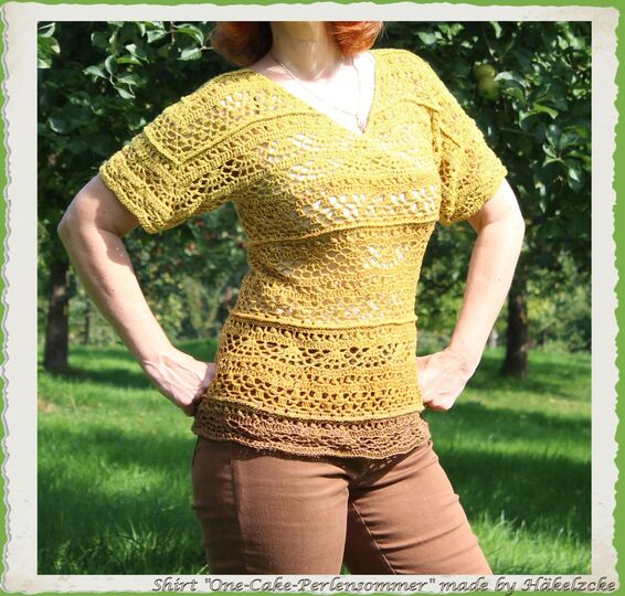 Häkelanleitung One-Cake-Perlensommer das Shirt - XS bis XXXL