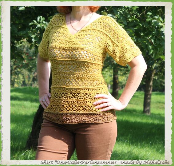 Häkelanleitung One-Cake-Perlensommer das Shirt - XS bis XXXL