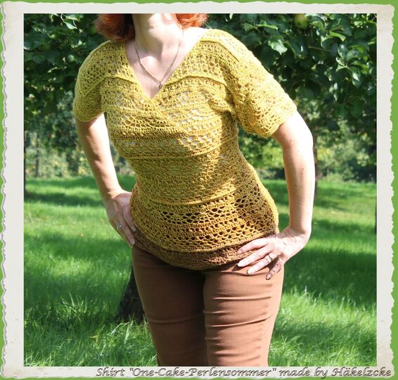 Häkelanleitung One-Cake-Perlensommer das Shirt - XS bis XXXL