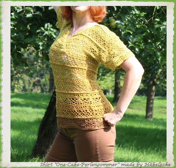 Häkelanleitung One-Cake-Perlensommer das Shirt - XS bis XXXL
