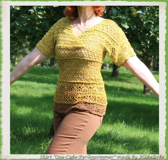 Häkelanleitung One-Cake-Perlensommer das Shirt - XS bis XXXL