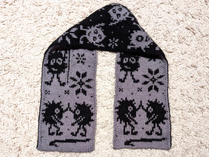 Scarf "Monster Parade" - Double knitting pattern