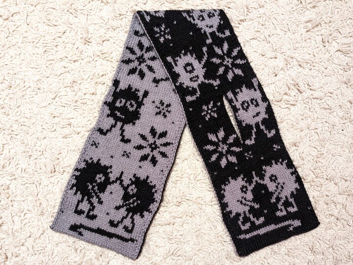 Scarf "Monster Parade" - Double knitting pattern