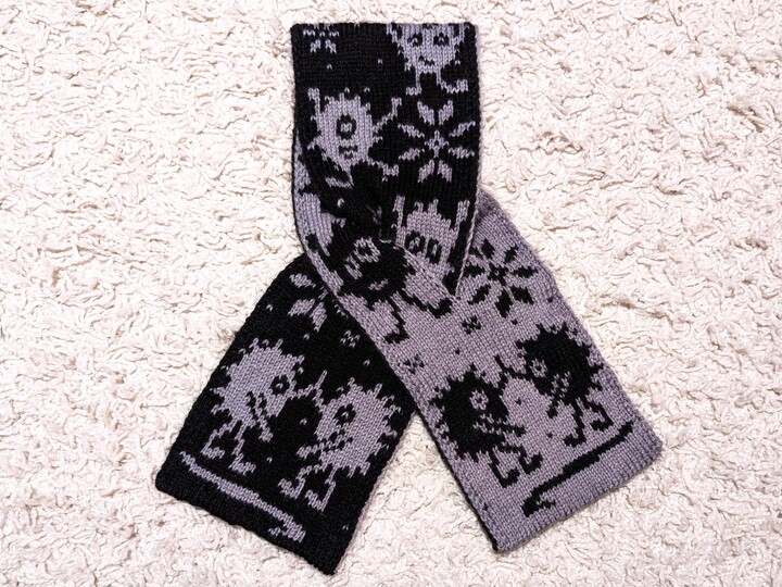 Scarf "Monster Parade" - Double knitting pattern