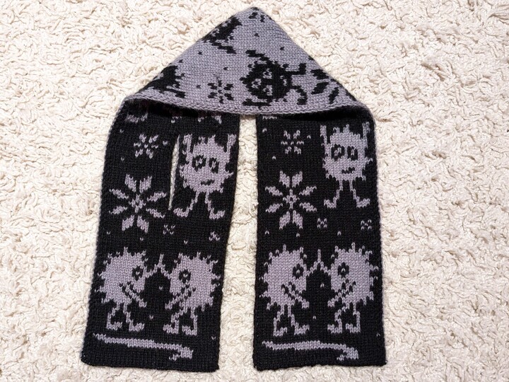 Scarf "Monster Parade" - Double knitting pattern