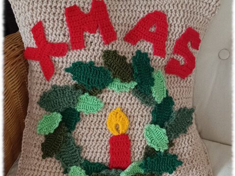 Der Weihnachtskranz - Kissenbezug 40 cm x 40 cm