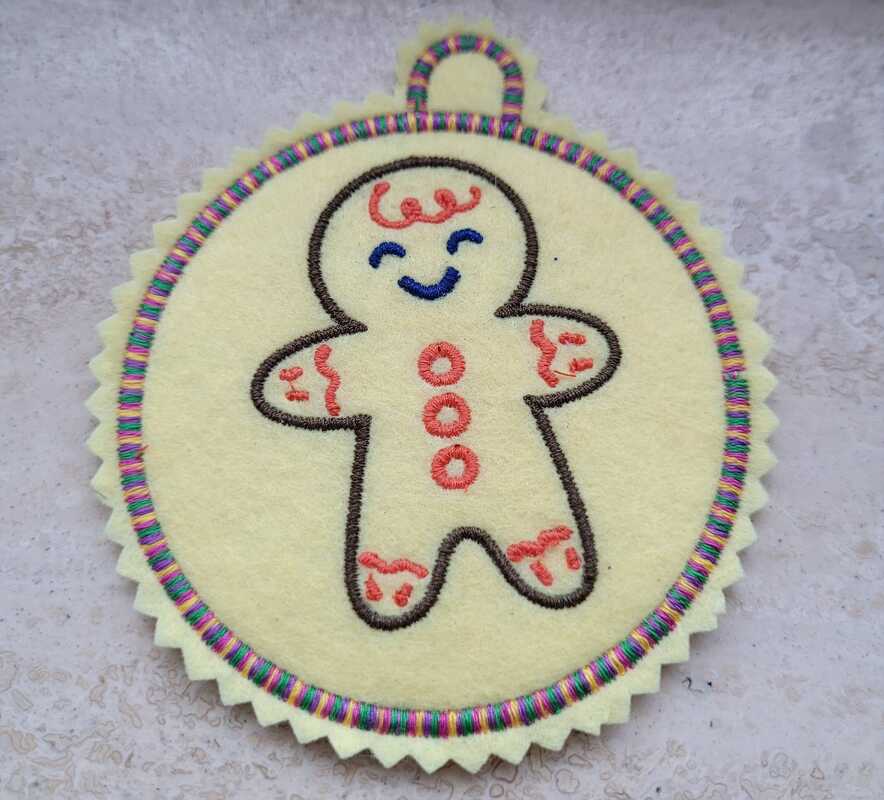 Stickdatei ITH - Weihnachtskugel 13 - Lebkuchenmann