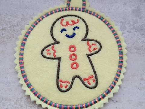 Stickdatei ITH - Weihnachtskugel 13 - Lebkuchenmann