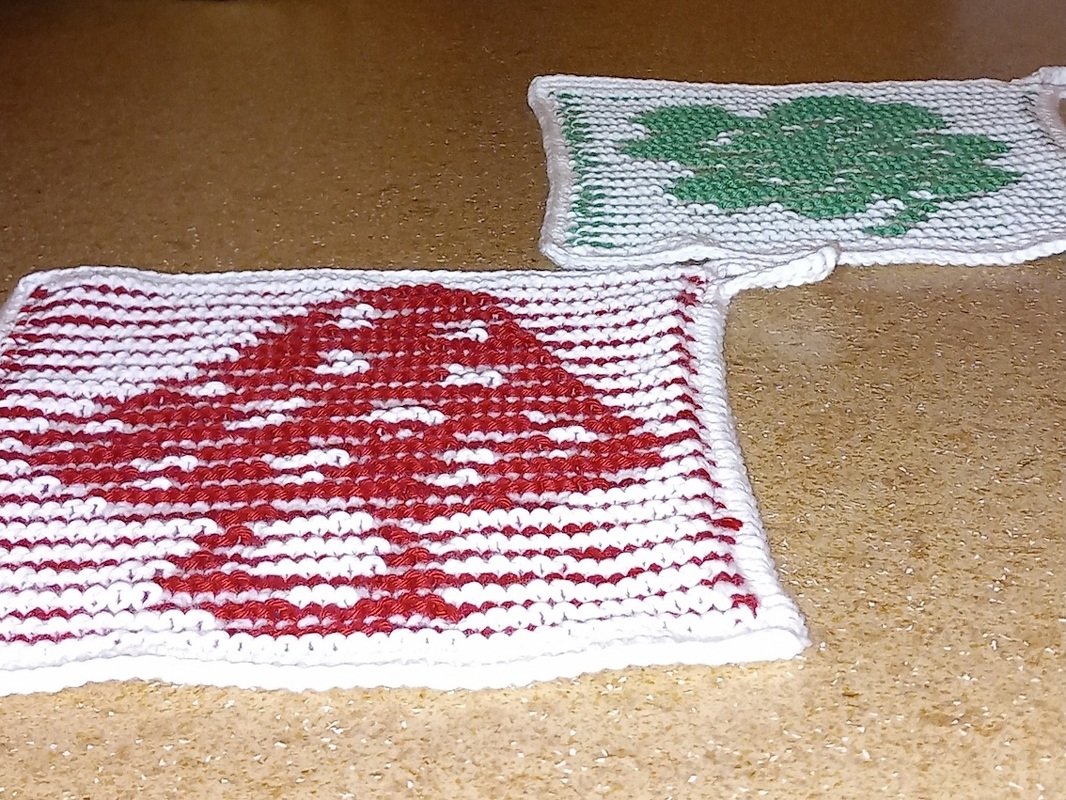 Glücks-Duo - Schattenstrickmotive, z.B. für Topf- oder Spüllappen