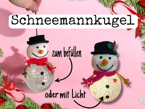 Schneemann Kugel befüllbar oder mit Licht