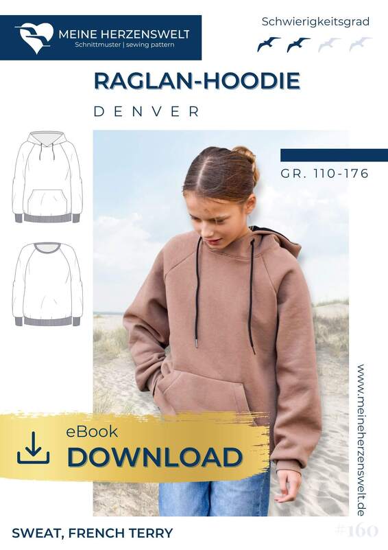 Raglanhoodie für Kinder – Schnittmuster – Denver