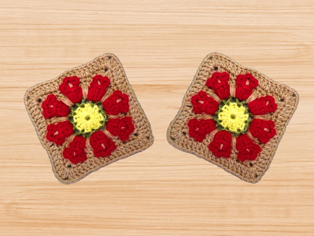 Crochet Tulip Square Motif Pattern - Image 4