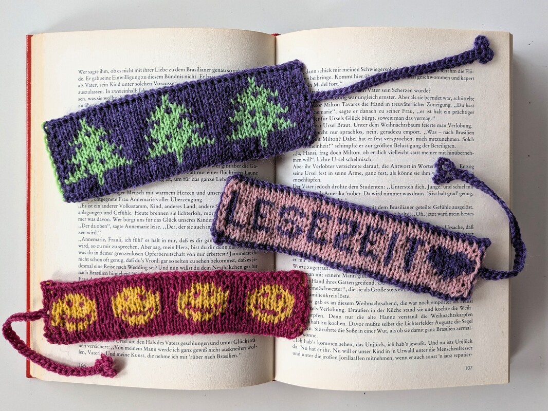 Set Bücherliebe II - Lesezeichen - Doubleface Strickanleitung