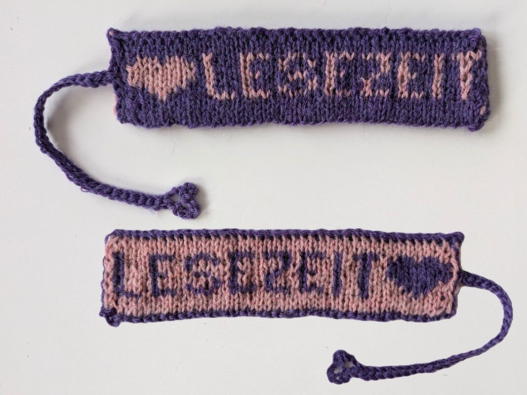 Set Bücherliebe II - Lesezeichen - Doubleface Strickanleitung - Bild 2