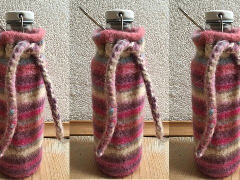 Hülle für Trinkflasche Strickanleitung