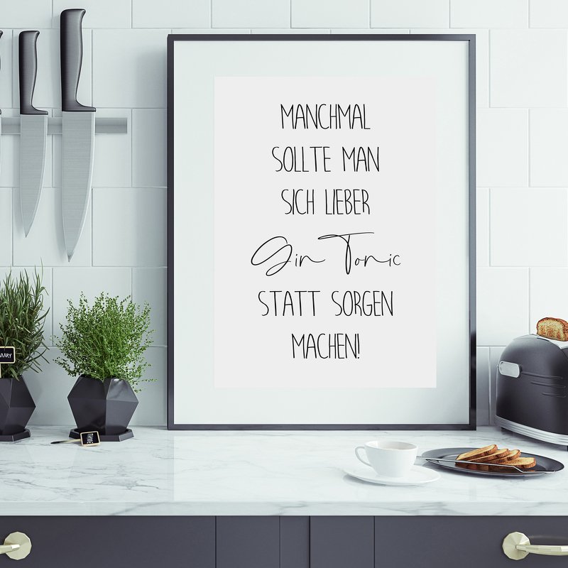 Poster GIN TONIC statt SORGEN Küche Poster Wandbild Küche - Bild 4