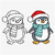 Plottdatei Pinguin mit Schal und Mütze – Weihnachtsdesign SVG PNG DXF
