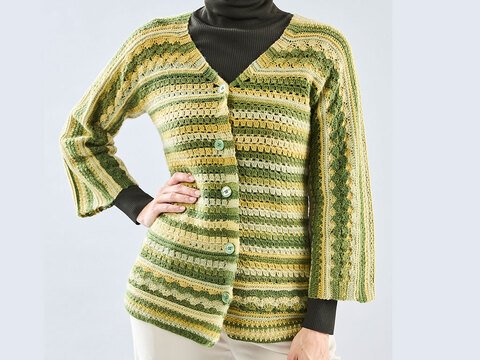 NAHTLOSJACKE MUSTERMIX, gehäkelt