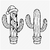 Vector Plotter File Cactus with Christmas Decorations Winter / SVG PNG DXF