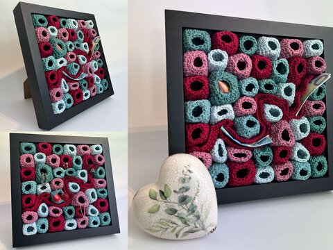 Häkel-Bild, Geldgeschenk, Geschenkverpackung Weihnachtsgeschenk