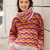 Pullover und Loop mit Hebemaschenmuster in Silbergrau, Aubergine, Fuchsia, Pink und Orange