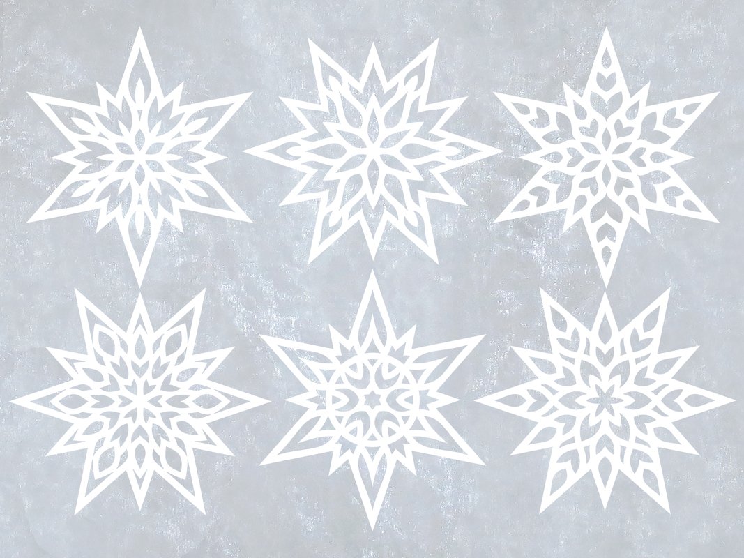 Fensterdekoration – Weiße Sterne – Bastelanleitung und Vorlagen