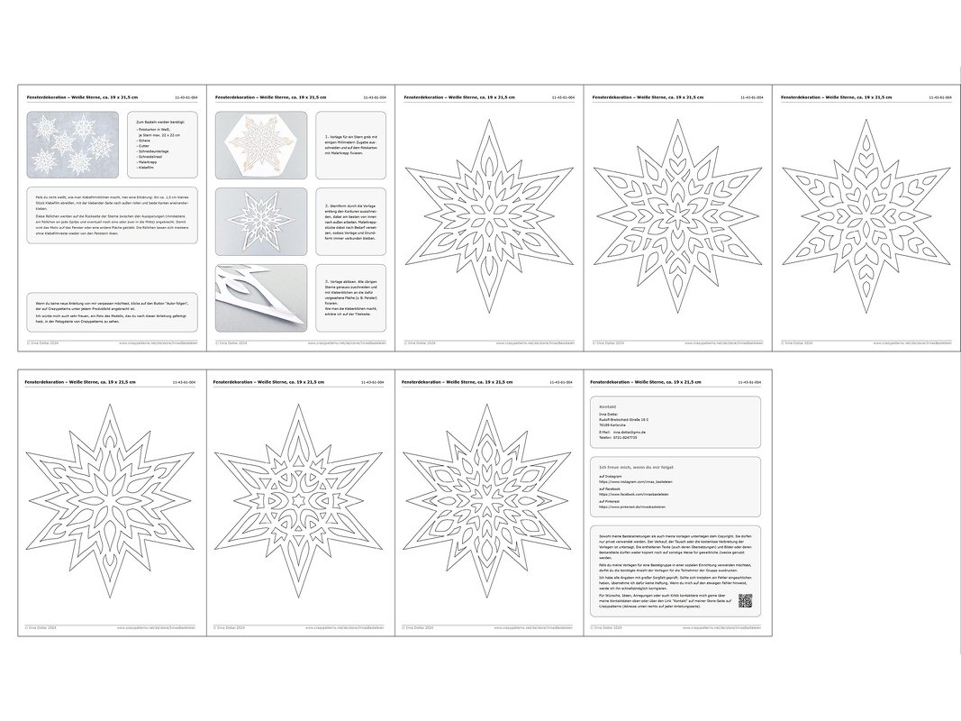Fensterdekoration – Weiße Sterne – Bastelanleitung und Vorlagen - Bild 2