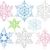 Stickdatei - 8 Schneeflocken Linie 10 Größen