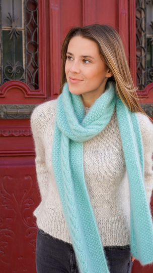 Schal stricken mit Zopfmuster und Videoanleitung