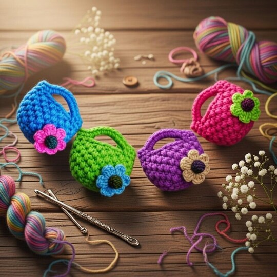 Häkelmuster Mini-Taschen Schlüsselanhänger + Video auf Englisch