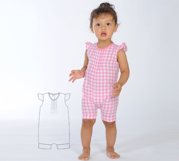 Baby Strampler Schnittmuster MIA – mit Haarband 50/56–98/104