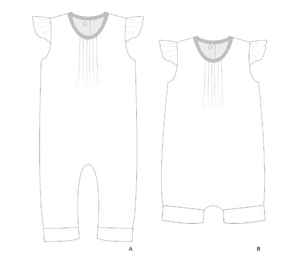 Baby Strampler Schnittmuster MIA – mit Haarband 50/56–98/104