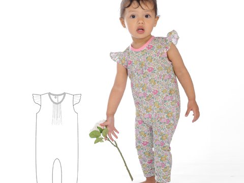 Schnittmuster Baby Overall MIA mit Haarband PDF Nähanleitung
