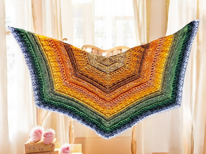 Fünfecktuch „Tisca BE“ – Häkelanleitung