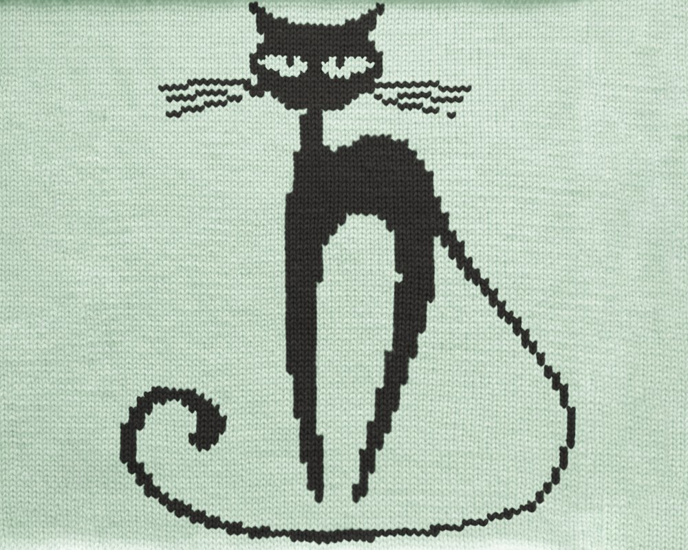 Lustiges Katzen-Intarsia-Muster – 60 Maschen x 100 Reihen