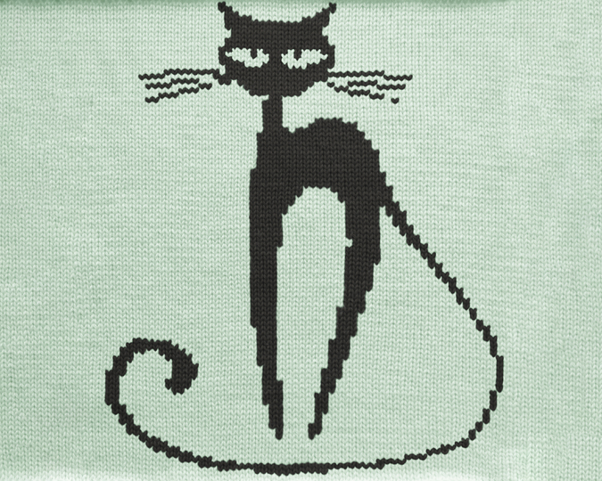 Fun Cat Intarsia Chart - 60 stitches x 100 rows
