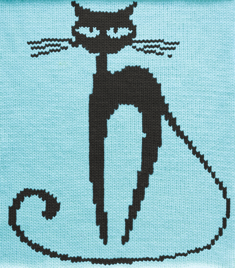 Fun Cat Intarsia Chart - 60 stitches x 100 rows