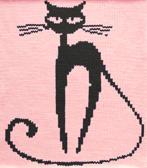 Fun Cat Intarsia Chart - 60 stitches x 100 rows