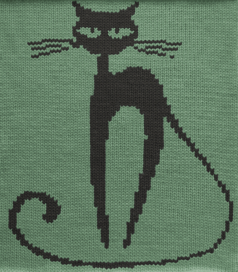Fun Cat Intarsia Chart - 60 stitches x 100 rows