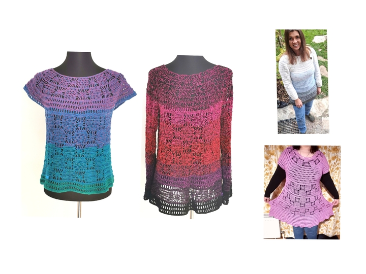 Pullover/Tunika/Shirt/Kleid Soles, Häkelanleitung