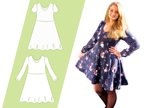 Schnittmuster und Nähanleitung Damen Jerseykleid Lora
